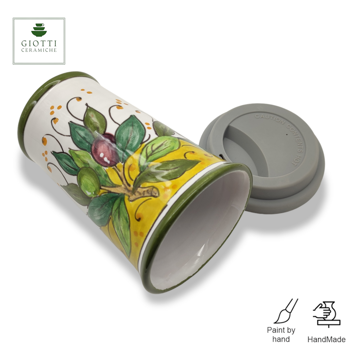 Torre Olive Green Layer Travel Coffee Cup with Lid