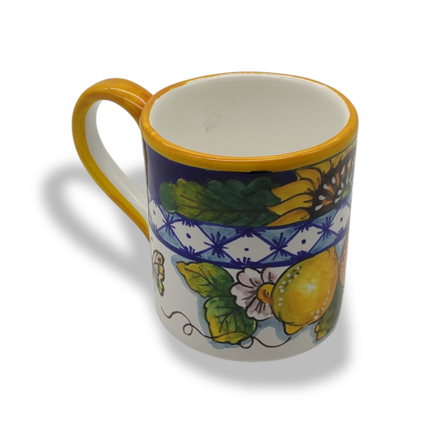 Monteriggioni Blue Sunflower Lemon and Orange Mug