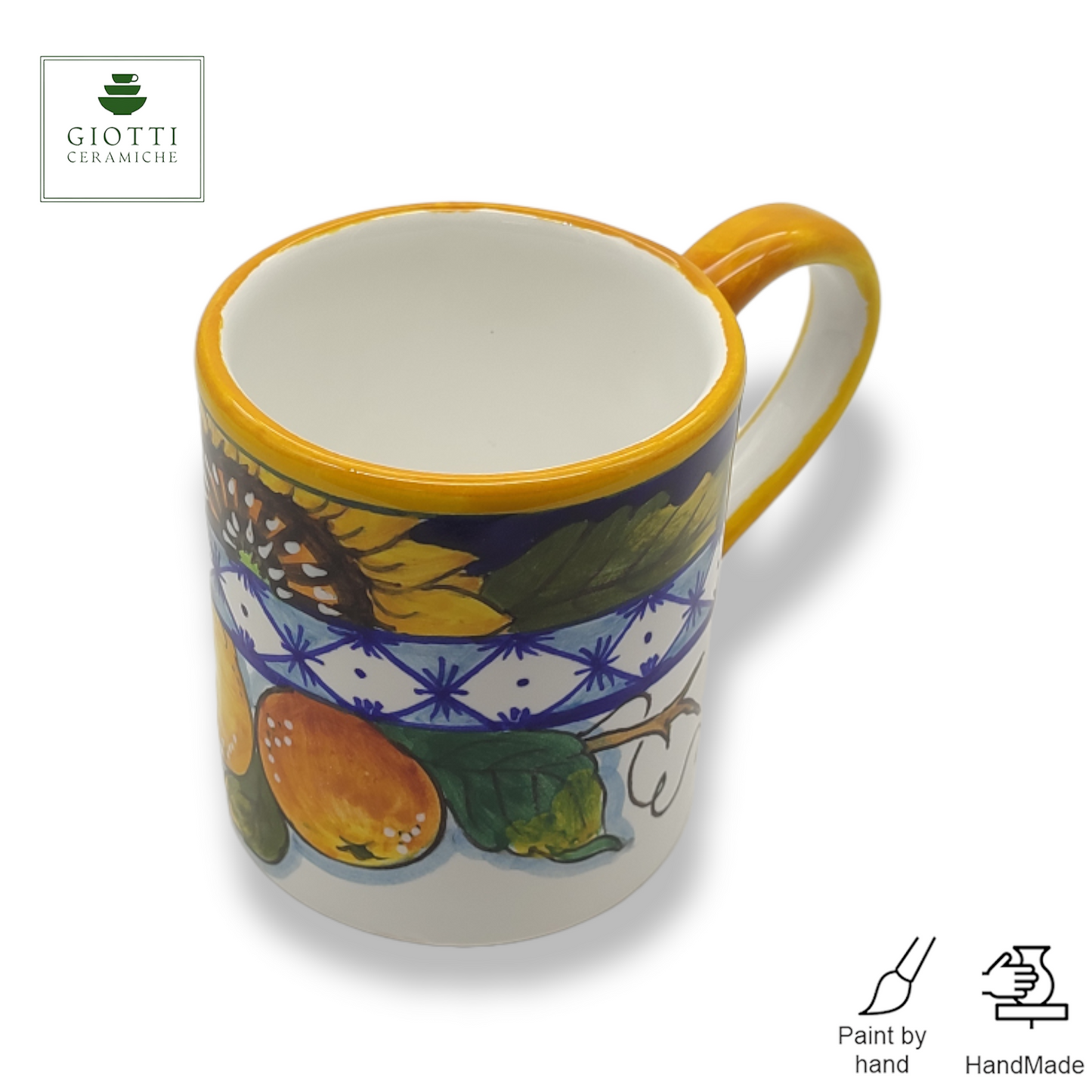 Monteriggioni Blue Sunflower Lemon and Orange Mug