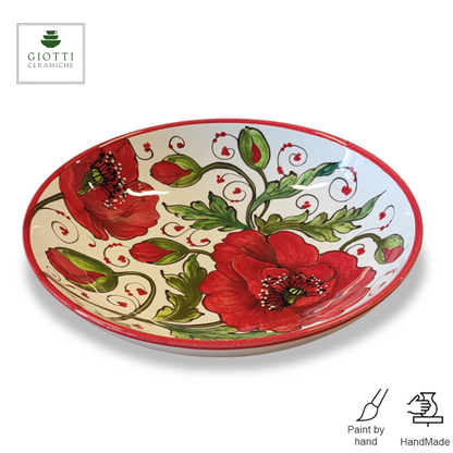 Val d’orcia poppies Pasta and Soup Bowl