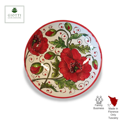 Val d’orcia poppies Pasta and Soup Bowl