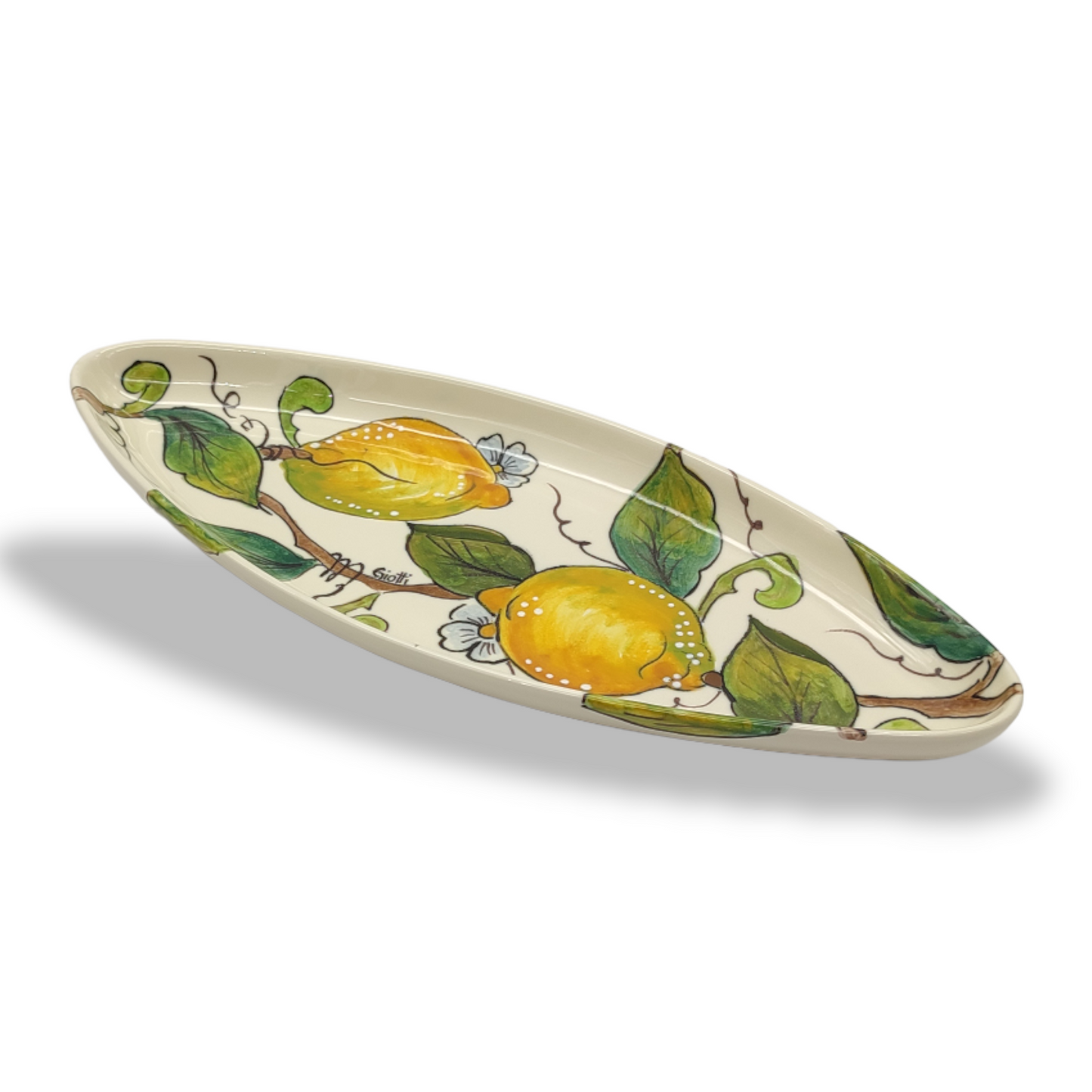 Badia Lemons and Lemons Oval Narrow Tray Small