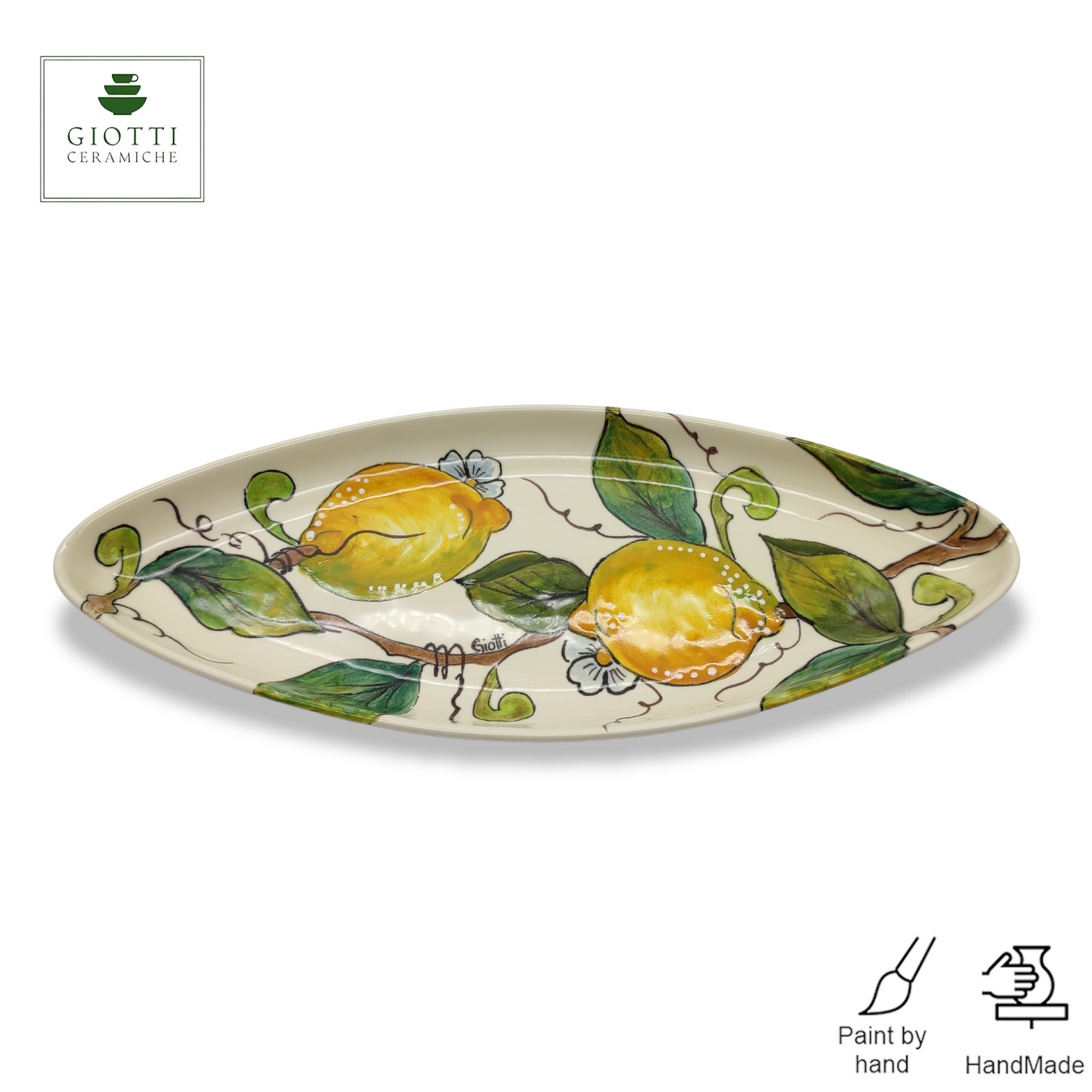 Badia Lemons and Lemons Oval Narrow Tray Small