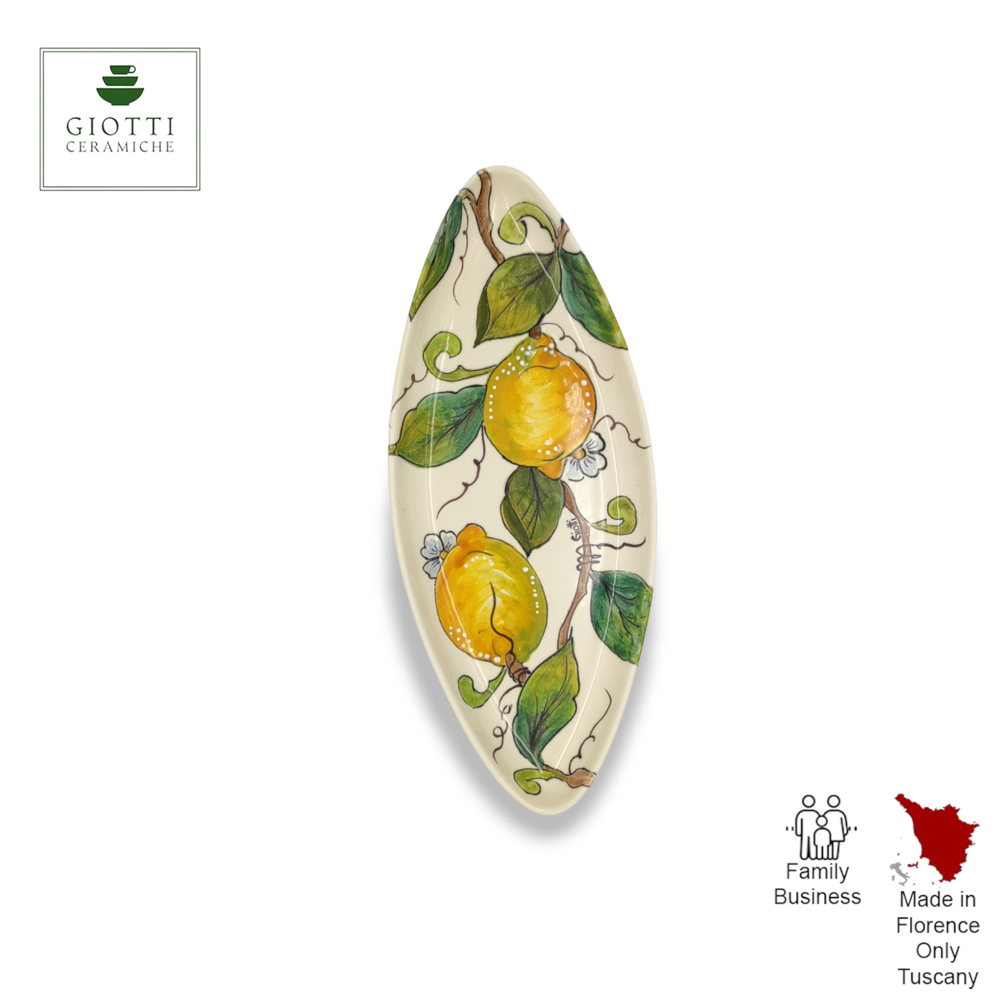 Badia Lemons and Lemons Oval Narrow Tray Small