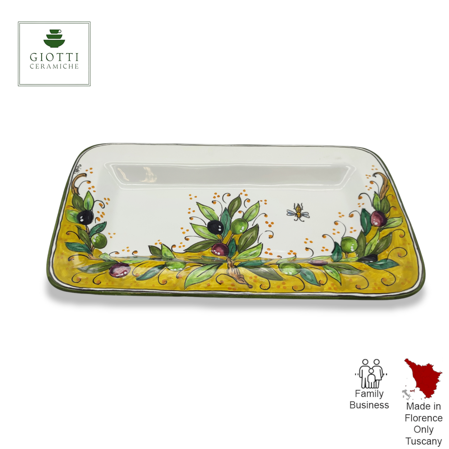 TORRE OLIVE GREEN LAYER Serving Rectangular platter Tray