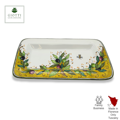 TORRE OLIVE GREEN LAYER Serving Rectangular platter Tray