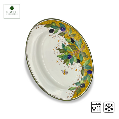 Torre Olive Green Layer Oval Serving Tray