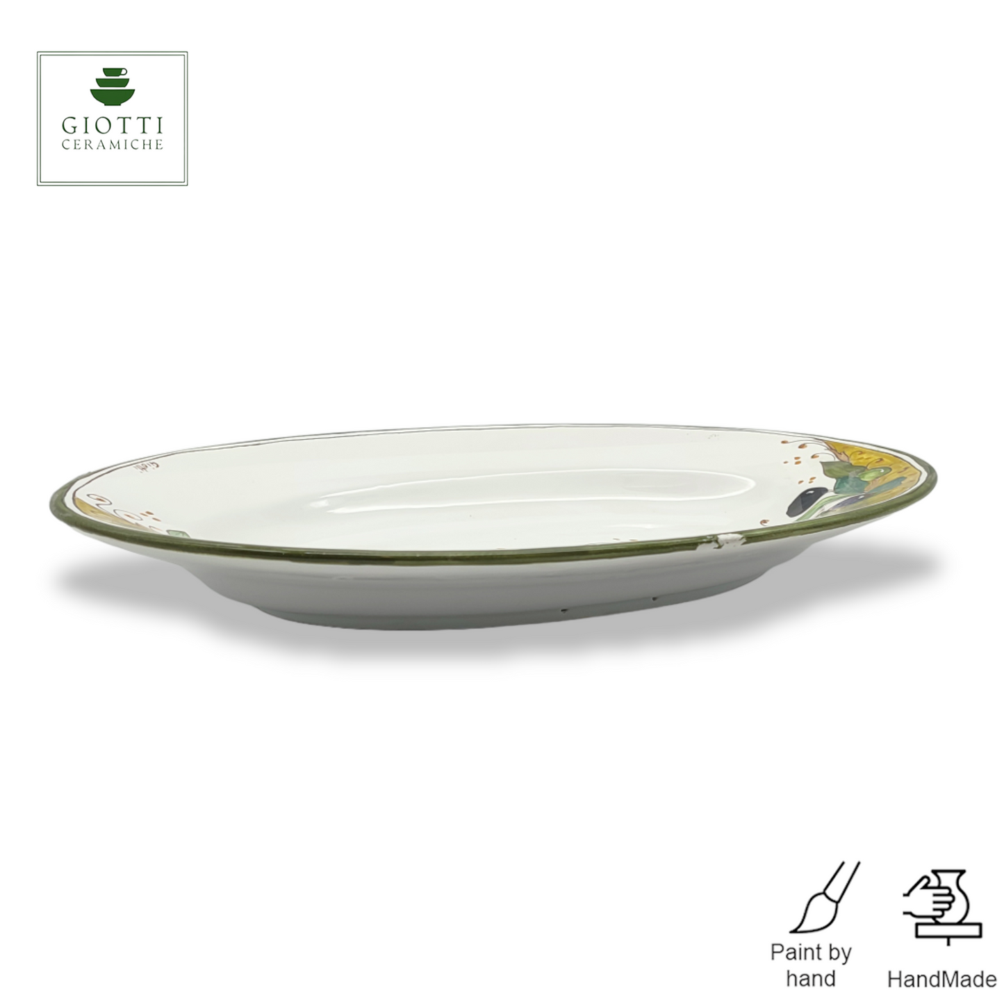 Torre Olive Green Layer Oval Serving Tray