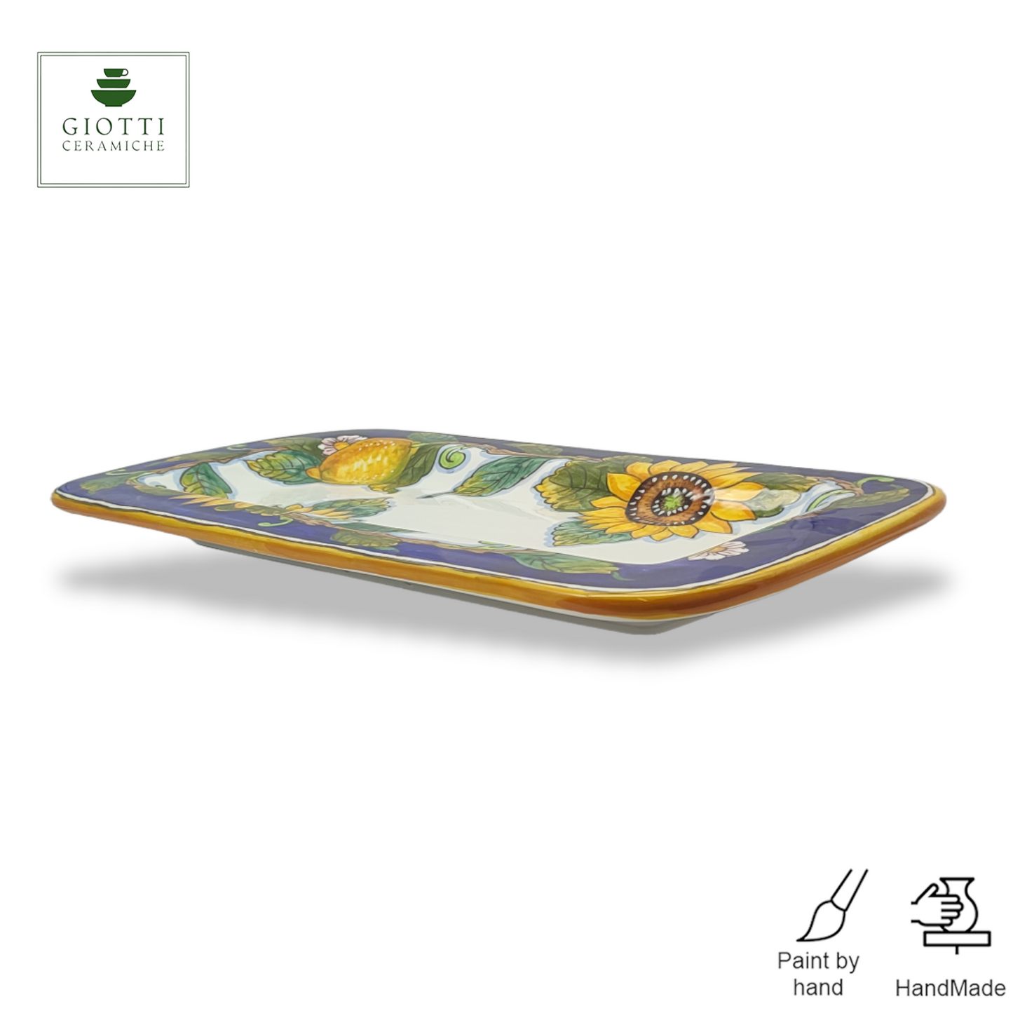 Tuscany SunFlower and Lemon Serving Rectangular Platter Medium Tray