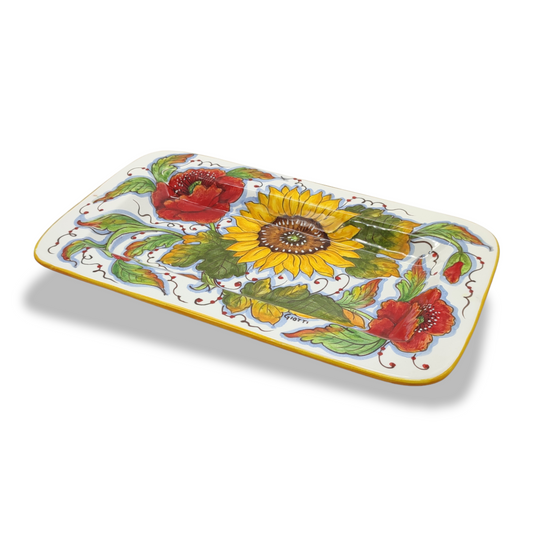 Girasoli e papaveri Serving Rectangular platter Tray