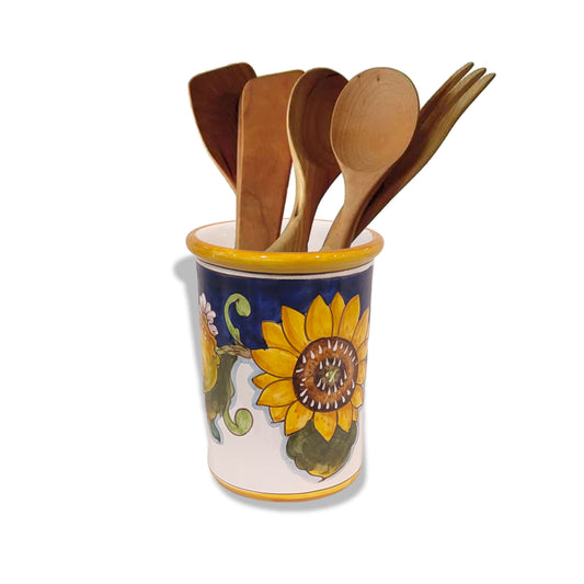 Tuscany SunFlower and Lemon Utensil Holder