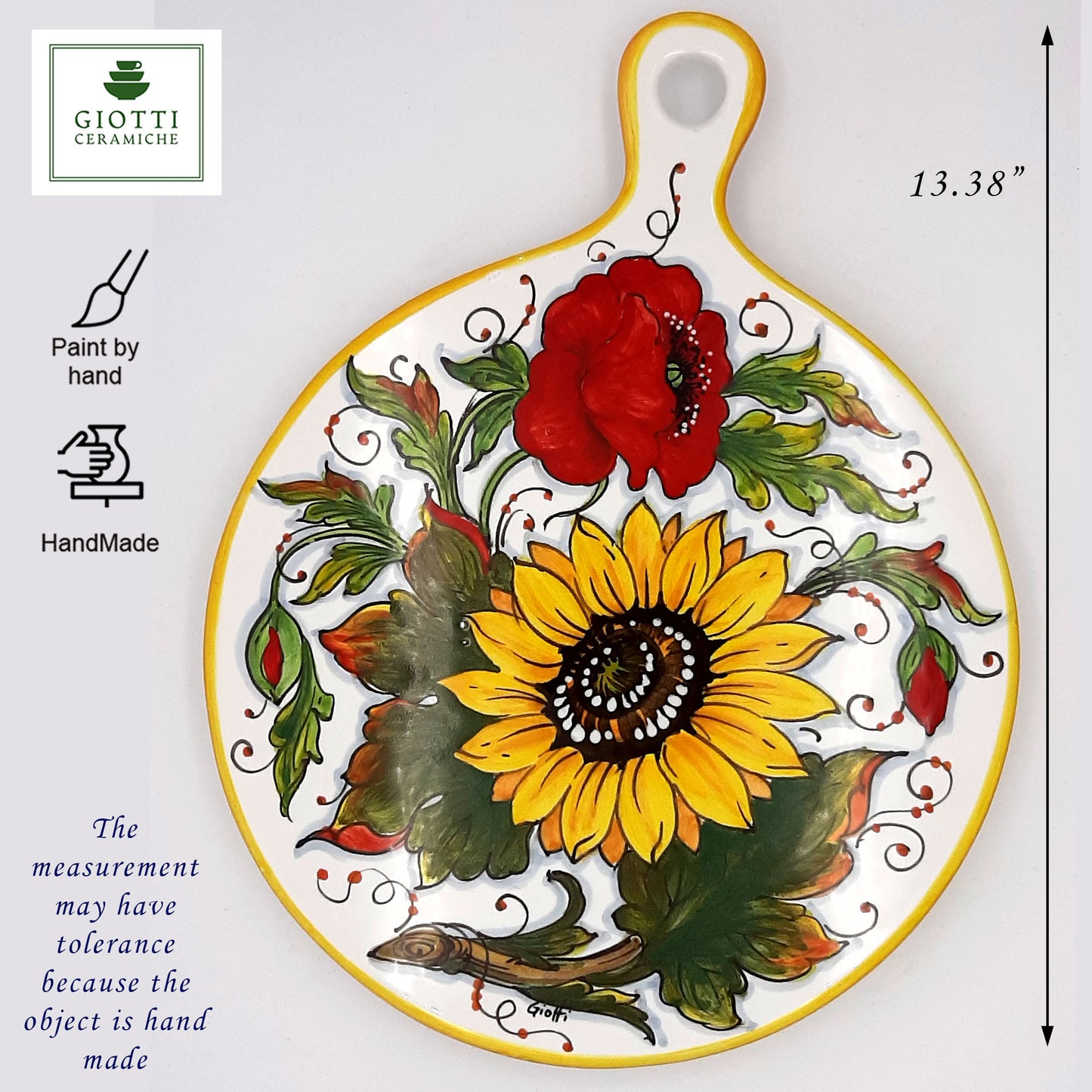 SunFlower and Poppies Cheese Board 26cm