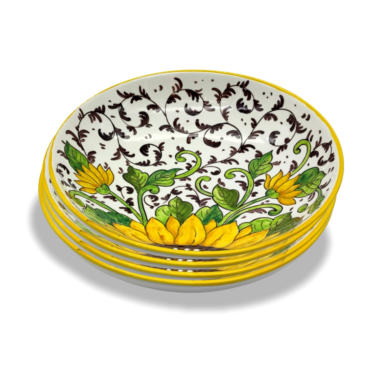 Bargino SunFlowers and Sparkle  Pasta and Soup Bowl