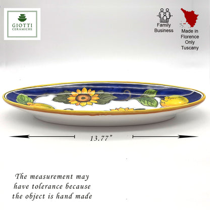 Tuscany SunFlower and Lemon Oval Narrow Tray